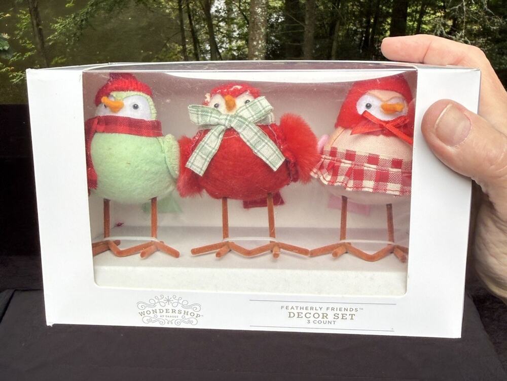 Target Wondershop Featherly Friends Mini Bird Set Holiday Decor 3pc